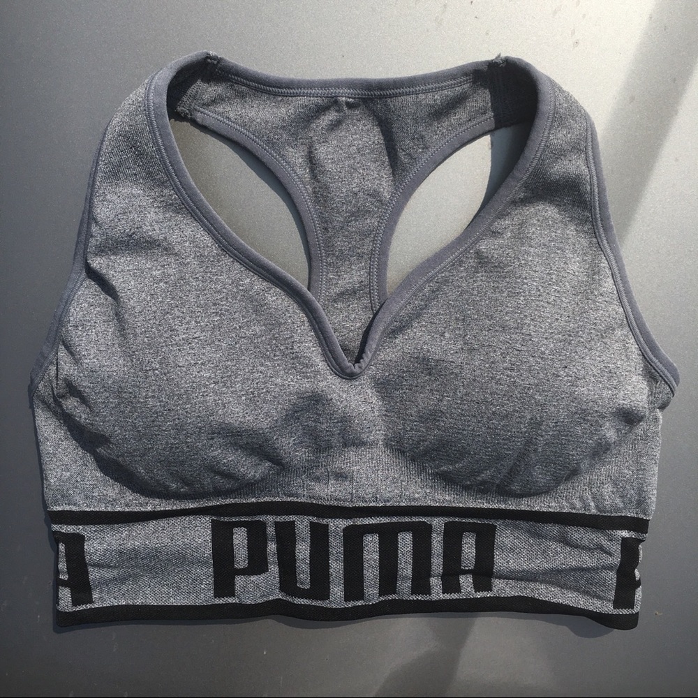 grey / black Puma sports bra